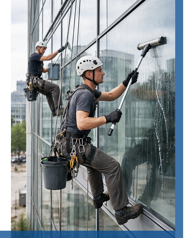 Мойка витражей альпинистами в Карпинске от 719 р. под ключ|ВЫСОТНИК-Кпн