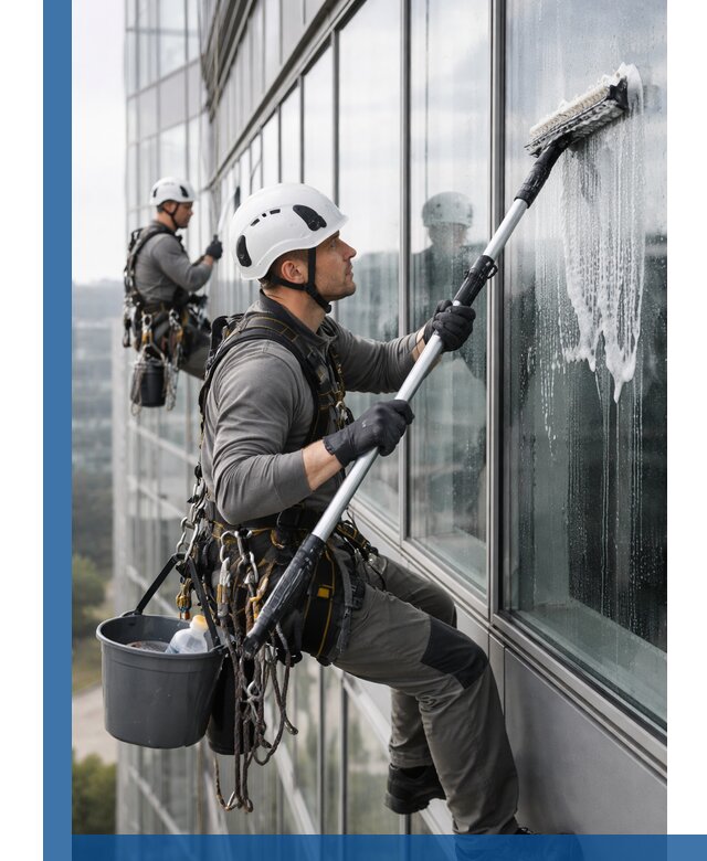 Высотная мойка сплошного остекления с выездом в Карпинске