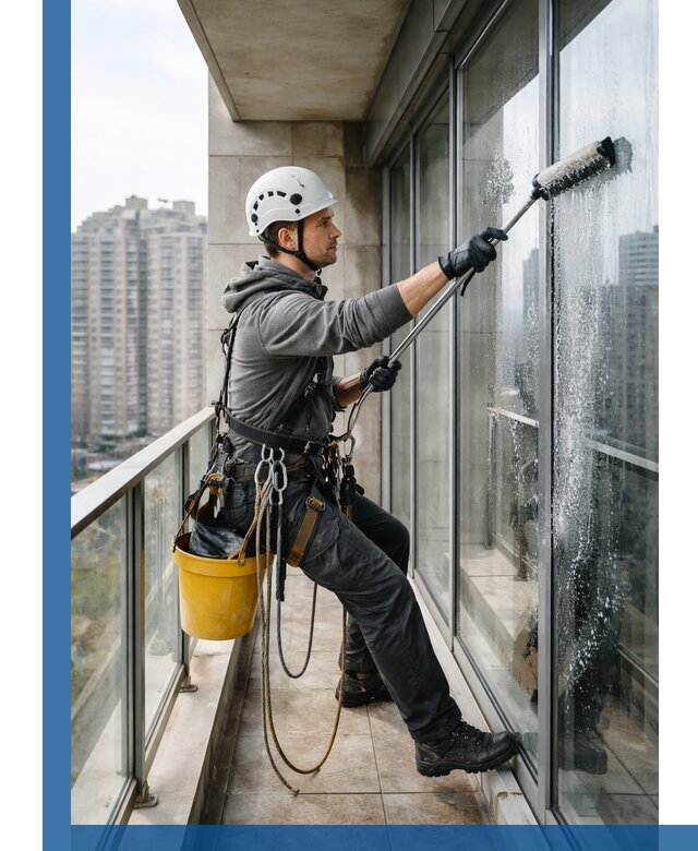 Профессиональная мойка балконного остекления в Карпинске