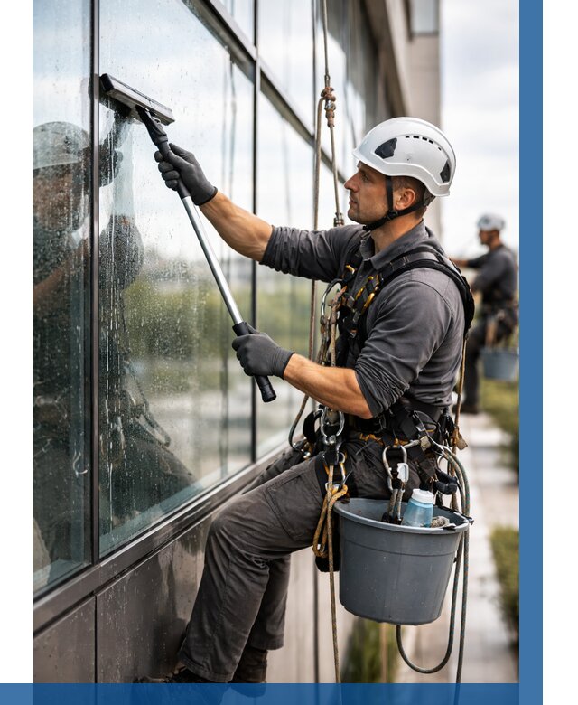 Мойка стеклянных фасадов в Карпинске от 205 р. | ВЫСОТНИК-Кпн