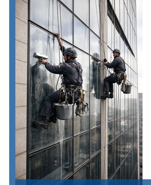 Профессиональная мойка стеклянных фасадов зданий в Карпинске