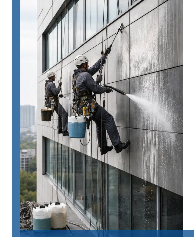 Профессиональная мойка вентилируемых фасадов в Карпинске