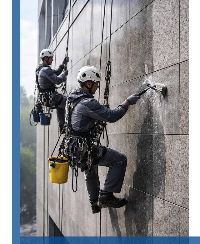 Профессиональная мойка фасада из керамогранита в Карпинске