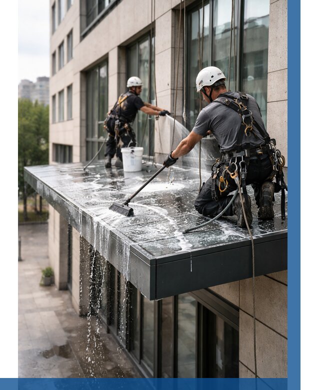 Мойка козырьков и навесов в Карпинске от 3594 р. | ВЫСОТНИК-Кпн