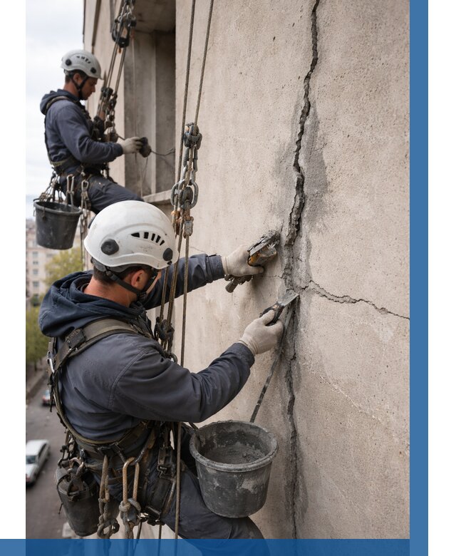 Заделка трещин на фасаде в Карпинске от 924 р. | ВЫСОТНИК-Кпн