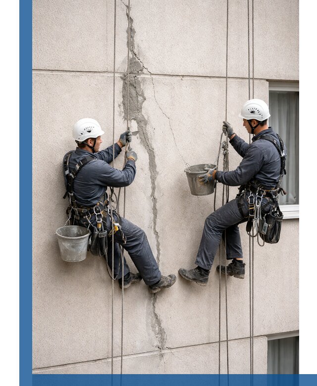 Заделка трещин на фасаде в Карпинске с гарантийным ремонтом