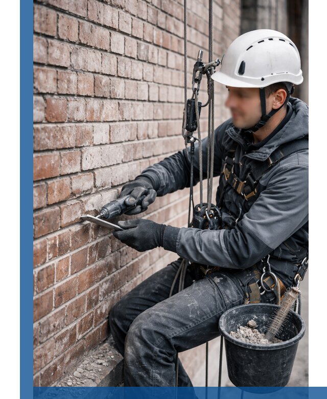 Расшивка кирпичных швов фасадов и стен, ремонт в Карпинске