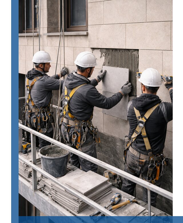 Ремонт облицовки фасада плиткой в Карпинске с гарантией