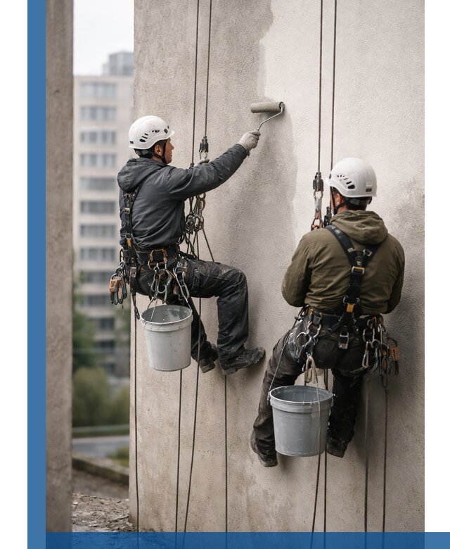 Покраска фасадов высотными альпинистами в Карпинске с гарантией