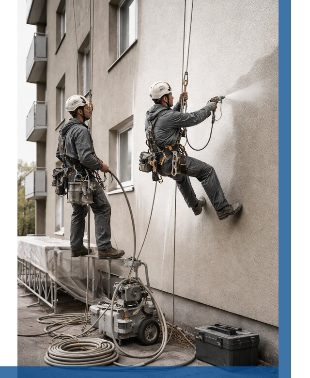 Безвоздушная покраска фасада в Карпинске от 226 р/м² | ВЫСОТНИК-Кпн