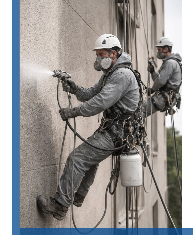 Безвоздушная покраска фасадов зданий в Карпинске профессионально