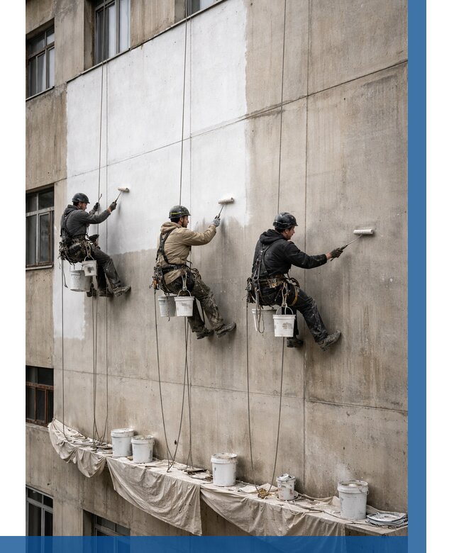 Покраска бетонного фасада в Карпинске от 359 р за м2 | ВЫСОТНИК-Кпн