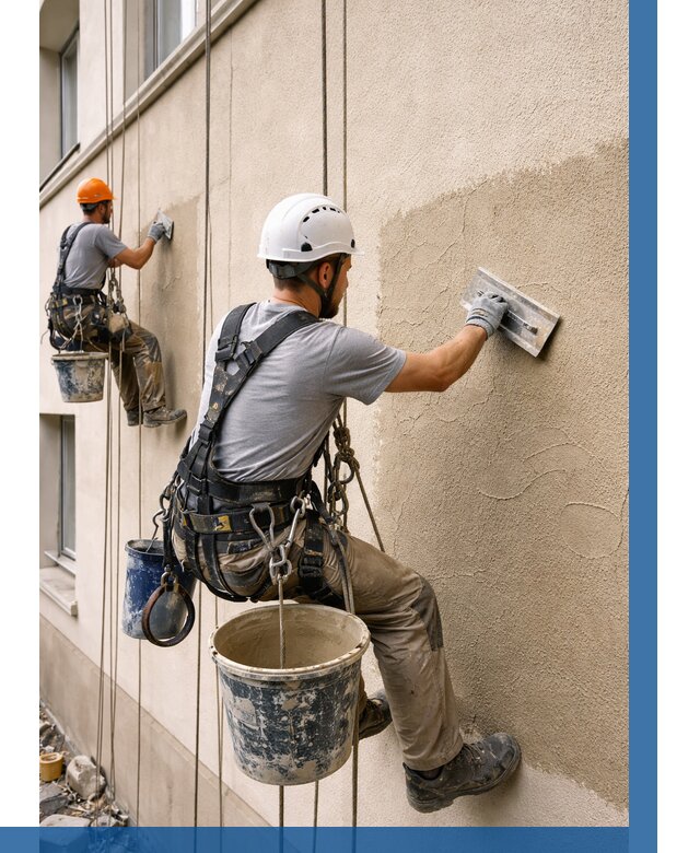 Декоративная штукатурка фасада в Карпинске от 1232 р. | ВЫСОТНИК-Кпн