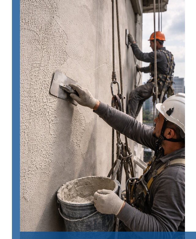 Декоративная штукатурка фасада с утеплением и защитой в Карпинске