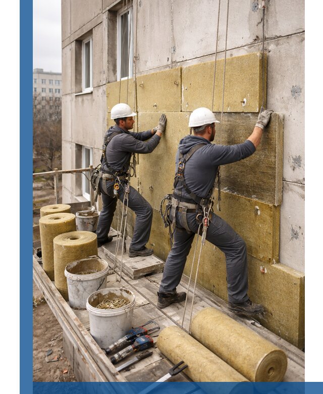 Утепление фасада минватой в Карпинске под ключ с гарантией