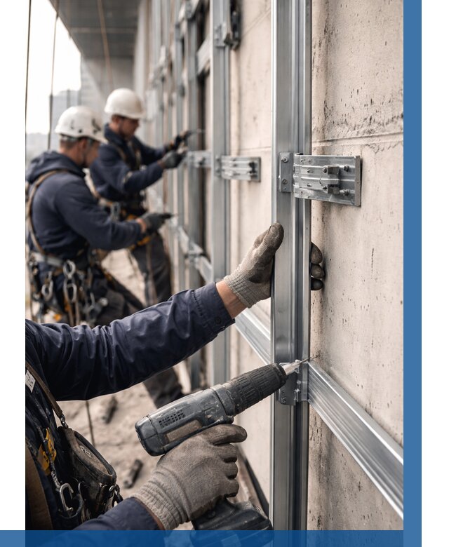 Монтаж подсистемы вентфасада в Карпинске от 873 р. | ВЫСОТНИК-Кпн