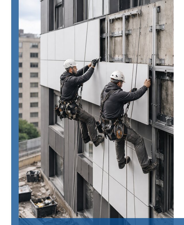 Монтаж композитных панелей фасада в Карпинске под ключ