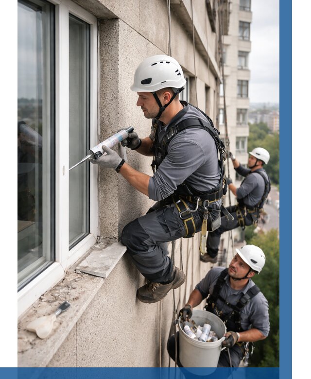 Герметизация оконных швов снаружи в Карпинске от 1540 р. | ВЫСОТНИК-Кпн