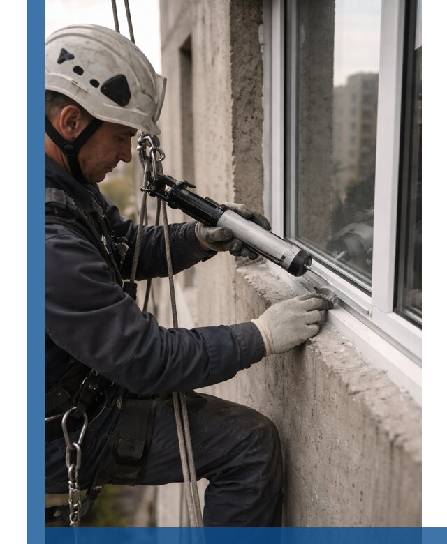 Герметизация оконных швов снаружи в Карпинске профессионально