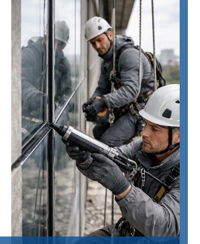 Герметизация витражных швов в Карпинске от 667 р. | ВЫСОТНИК-Кпн