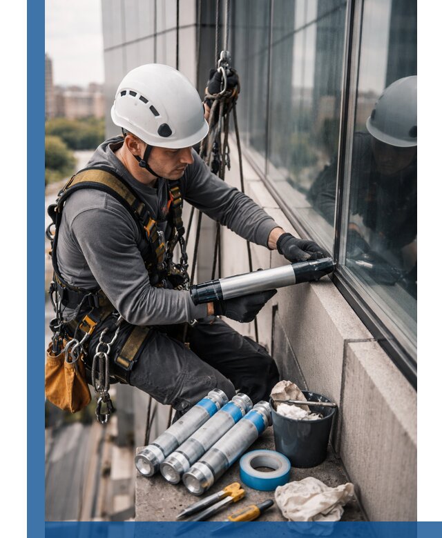 Герметизация стыков витража в Карпинске для герметичных фасадов