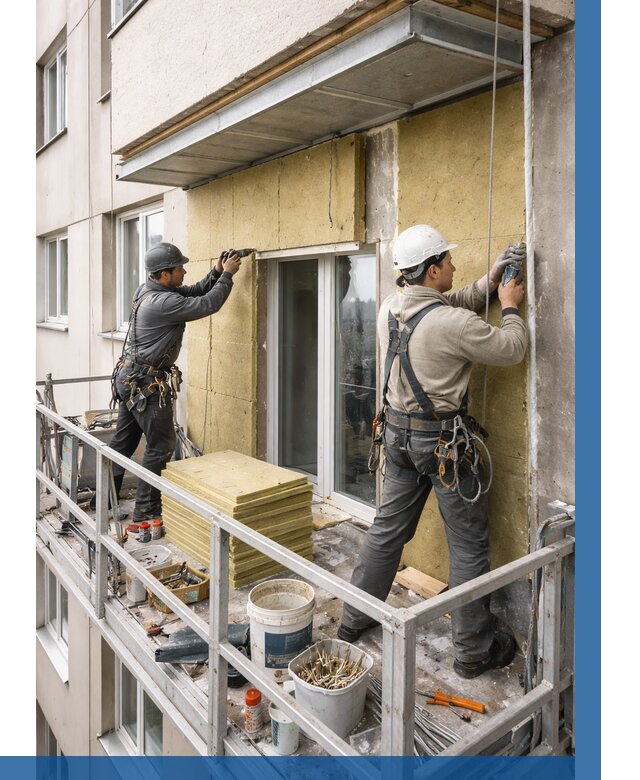 Утепление балкона снаружи в Карпинске от 1643 р. под ключ ВЫСОТНИК-Кпн