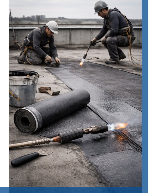 Ремонт рулонной кровли в Карпинске от 667 р. | ВЫСОТНИК-Кпн