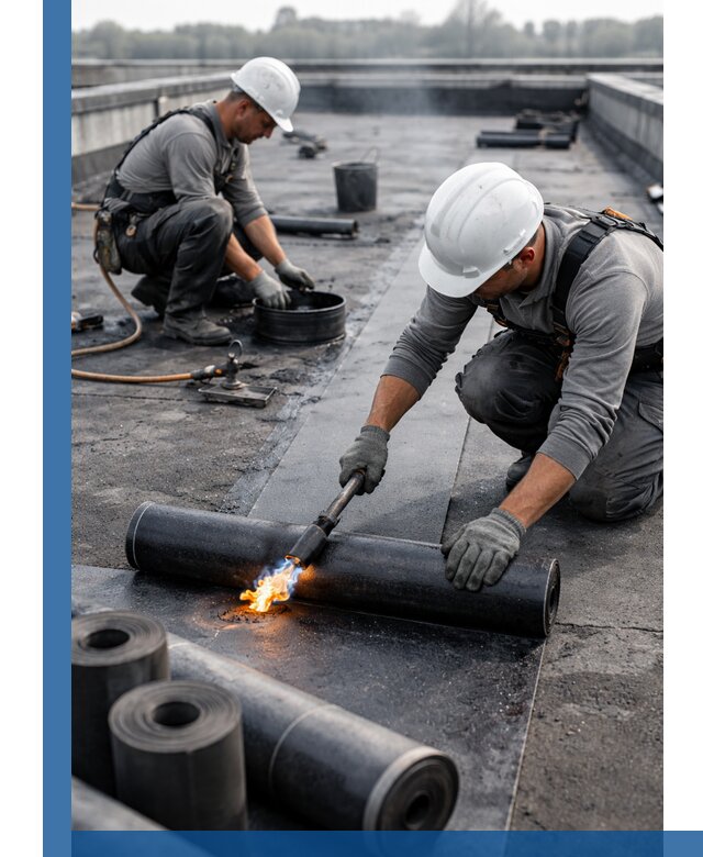 Ремонт рулонной кровли в Карпинске герметизация и восстановление