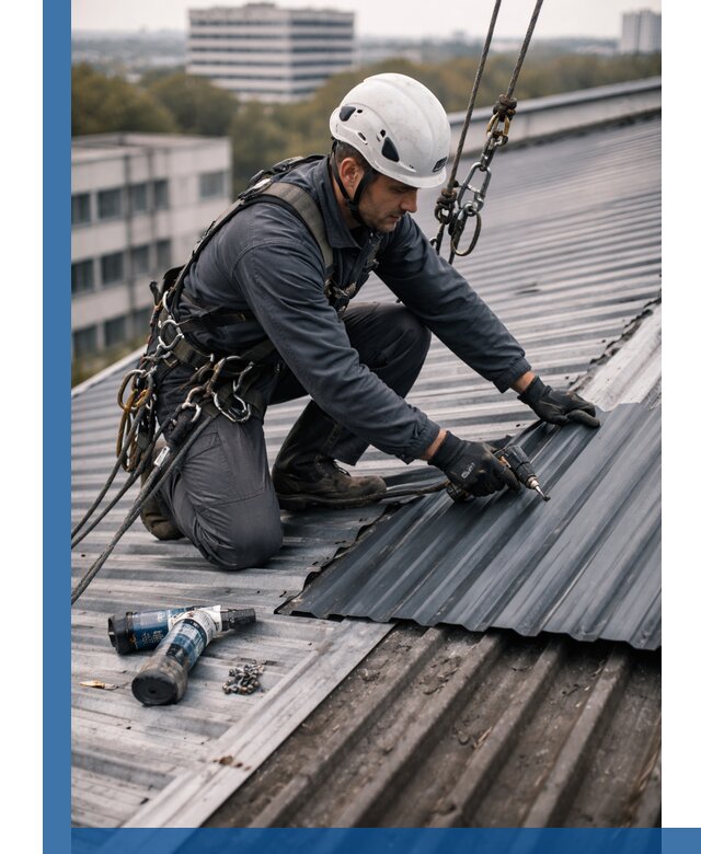 Ремонт профнастила на кровле в Карпинске, работы под ключ