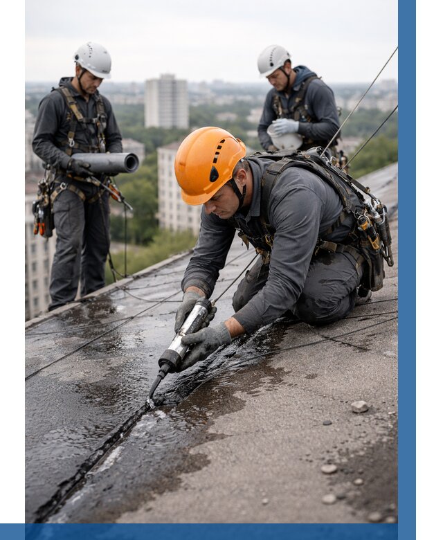 Устранение протечек кровли в Карпинске от 12322 р. | ВЫСОТНИК-Кпн