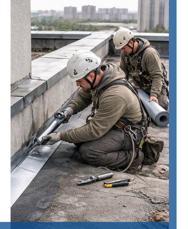 Ремонт кровельных примыканий в Карпинске от 1232 р. | ВЫСОТНИК-Кпн