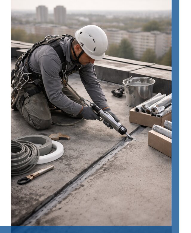 Герметизация швов кровли в Карпинске от 462 р./м2 | ВЫСОТНИК-Кпн