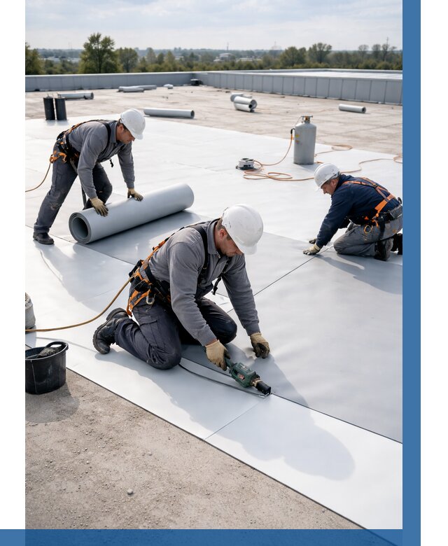 Монтаж мембранной кровли под ключ в Карпинске от 1232 р. | ВЫСОТНИК-Кпн