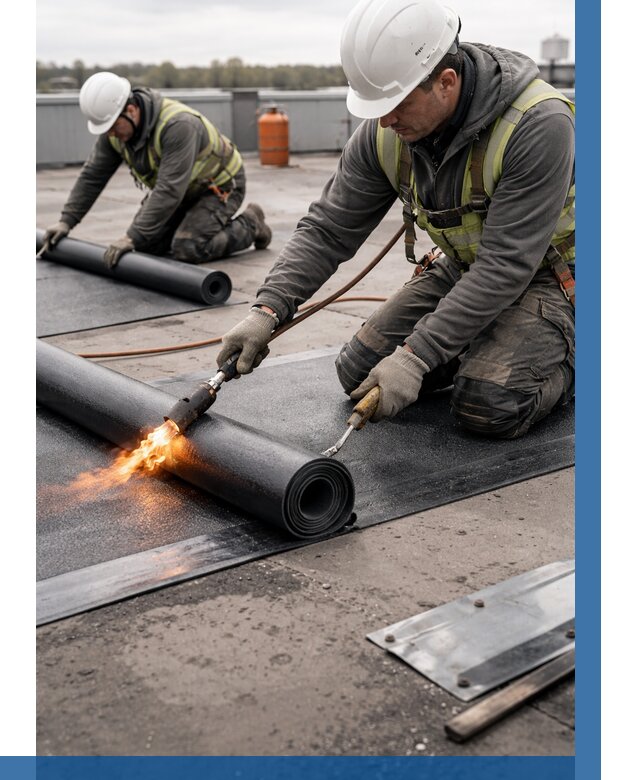 Монтаж наплавляемой кровли в Карпинске от 873 р. — ВЫСОТНИК-Кпн