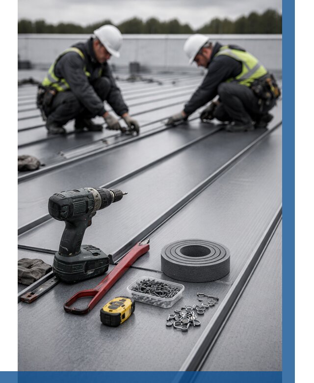 Монтаж фальцевой кровли в Карпинске от 1848 р. | ВЫСОТНИК-Кпн