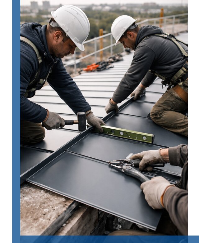 Монтаж фальцевой кровли в Карпинске для промышленных зданий