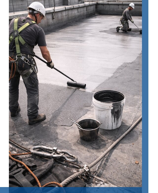 Гидроизоляция кровли жидкой резиной в Карпинске от 513 р. | ВЫСОТНИК-Кпн