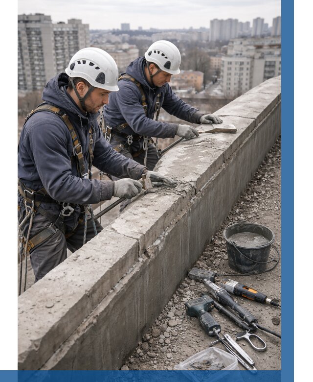 Ремонт парапета на кровле в Карпинске от 1540 р. | ВЫСОТНИК-Кпн