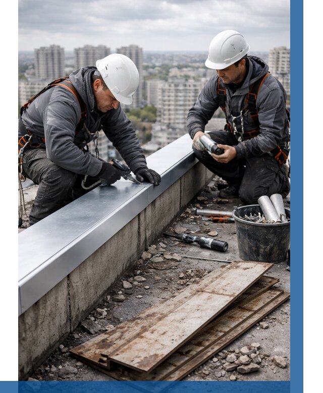 Замена парапетных крышек под ключ в Карпинске от 1232 р. | ВЫСОТНИК-Кпн