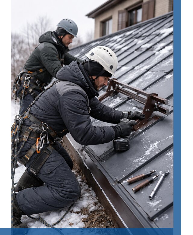 Монтаж снегозадержателей в Карпинске от 462 р. | ВЫСОТНИК-Кпн