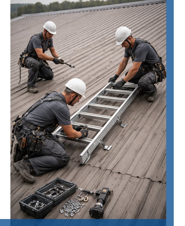 Монтаж кровельной лестницы в Карпинске от 4621 р. | ВЫСОТНИК-Кпн