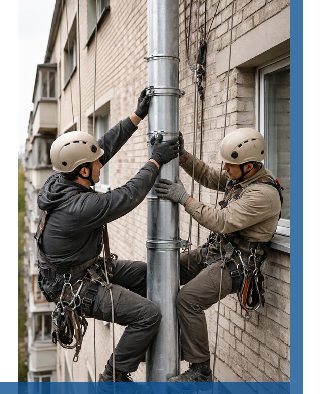 Замена водосточных труб в Карпинске от 6674 р. | ВЫСОТНИК-Кпн