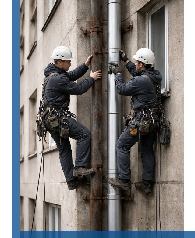 Замена водосточных труб в Карпинске: монтаж и демонтаж под ключ