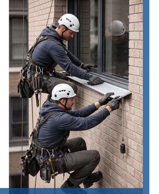 Монтаж оконных отливов под ключ в Карпинске от 3594 р. | ВЫСОТНИК-Кпн