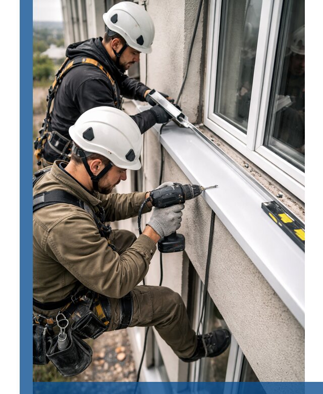 Профессиональный монтаж оконных отливов и отведения воды в Карпинске