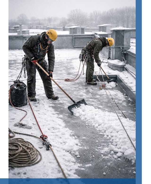 Очистка крыши от снега в Карпинске от 7701 р. | ВЫСОТНИК-Кпн