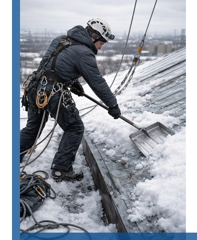Профессиональная очистка кровли от снега и наледи в Карпинске