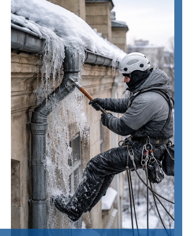 Очистка водостоков от льда в Карпинске от 3594 р. | ВЫСОТНИК-Кпн