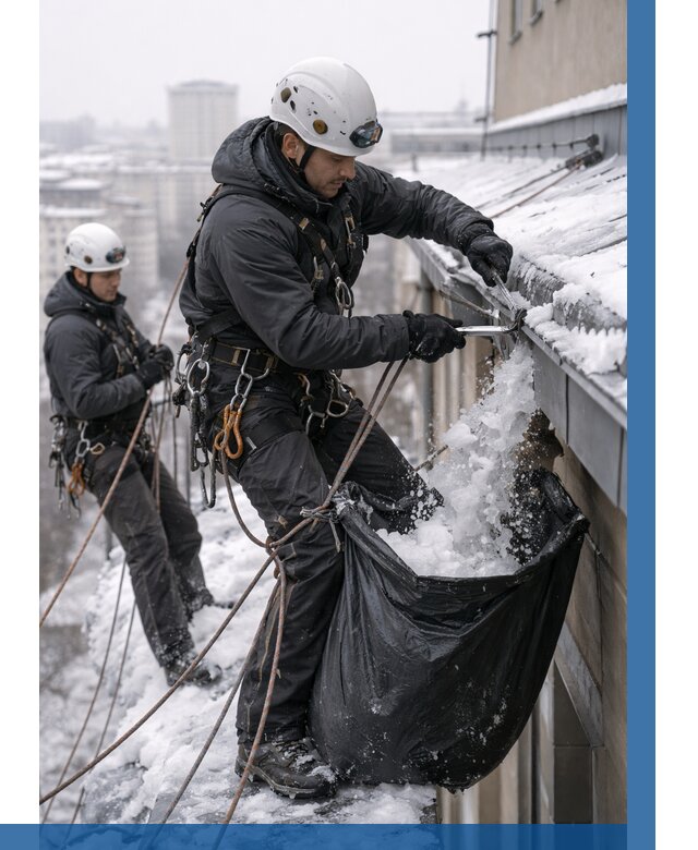 Аварийная очистка крыши в Карпинске под ключ от 308 р. | ВЫСОТНИК-Кпн