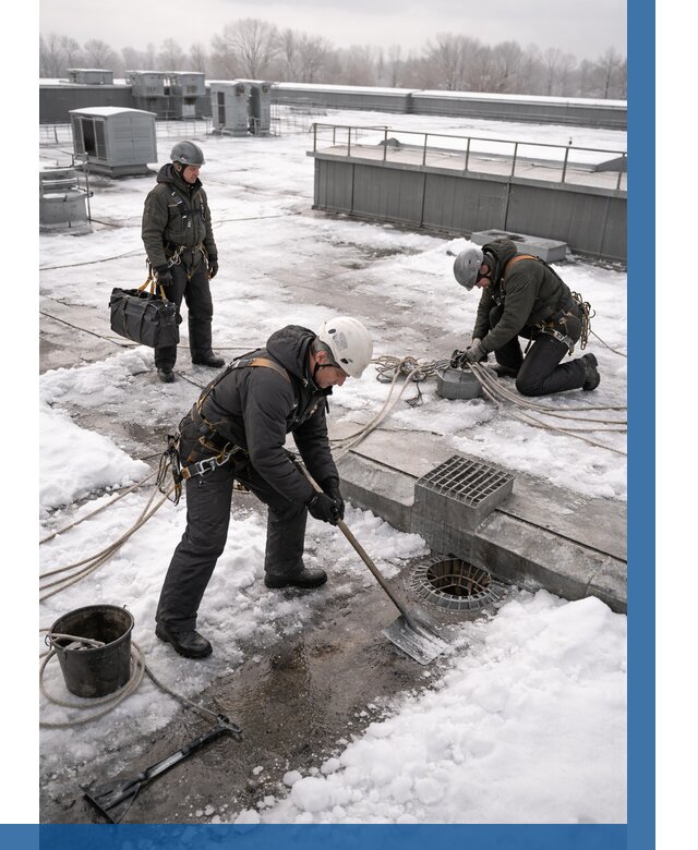 Абонентское обслуживание кровли зимой в Карпинске от 8214 р. | ВЫСОТНИК-Кпн